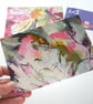 original abstract floral painting handmade postcard 