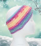 Crochet headband, ear warmer. Pastel rainbow twist ear warmer. Rainbow headband. - Image 6