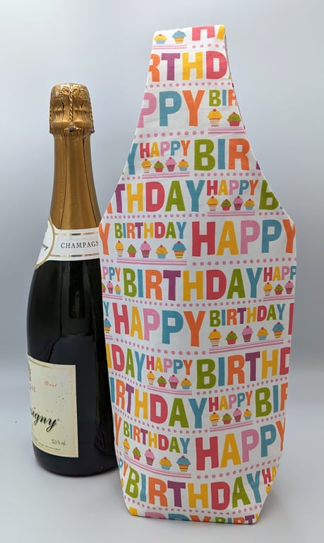 Happy Birthday, Thank You Reusable Gift Bottle Bag