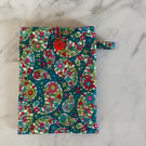 Kindle protective cover, paisley design in green tones