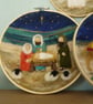 Set of 3 Nativity Needle Felted Hoop Christmas Decorations - Image 3