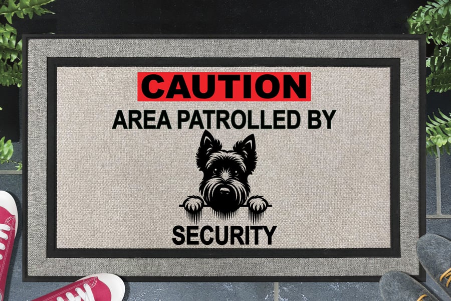 Scottish Terrier Security Door Mat No.1 - All Weather Doormat - 45x70cm 