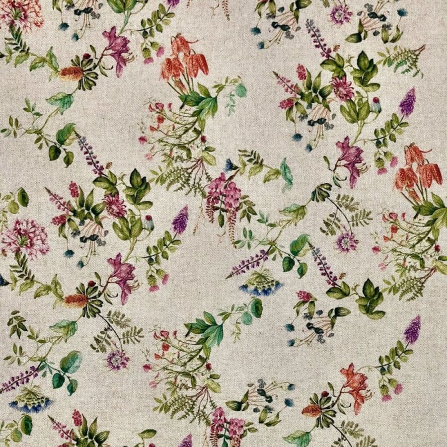 Round Wild Honeysuckle Tablecloth. Cotton. 135cm