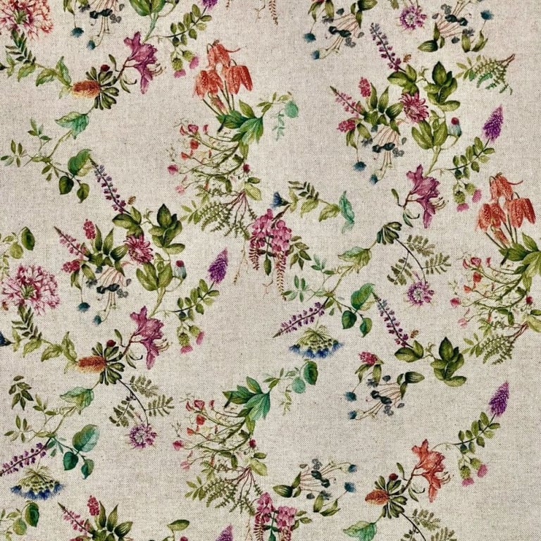 Round Wild Honeysuckle Tablecloth. Cotton. 135cm