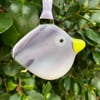 Grey Fused Glass Bird