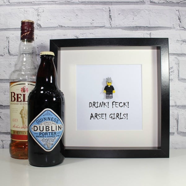 CUSTOM FATHER JACK - FRAMED LEGO MINIFIGURE