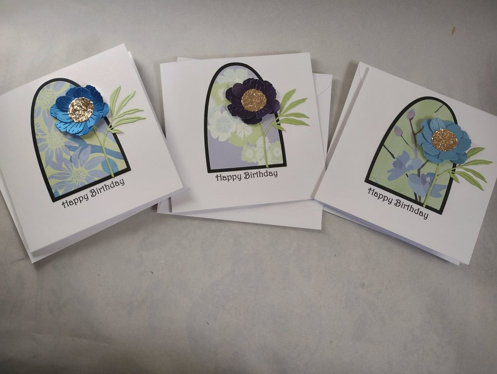 Woodland Floral Birthday Cards Pack of 3 