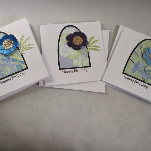 Woodland Floral Birthday Cards Pack of 3 