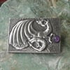 Further Reduction! Amethyst Dragon Brooch in Pewter