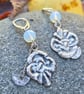 Celtic sterling silver and moonstone bead earings - Image 2
