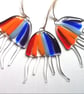 Rainbow Fused Glass Jellyfish Suncatcher: Beach Decor