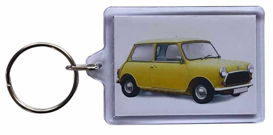 Mini 1000 1978 - Keyring with 50x35mm Insert - Car Enthusiast