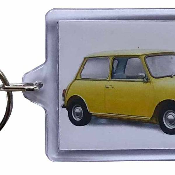 Mini 1000le 'John Cooper' 1985 - Keyring with 50x35mm Insert - Car Enthusiast