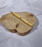 Hand Turned Wooden Twist Pen - Boxwood with Gold Plating - Image 2