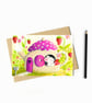 Teapot Mouse Card - Blank Card - Greeting Card