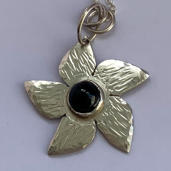 Silver floral pendant