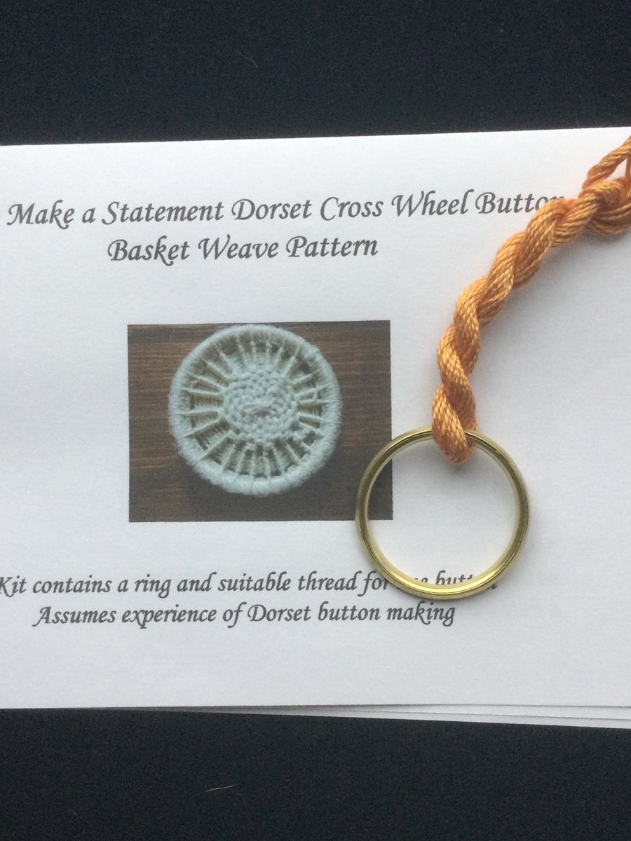 Kit to Make a Statement Dorset Button, Basket Weave Design, Apricot