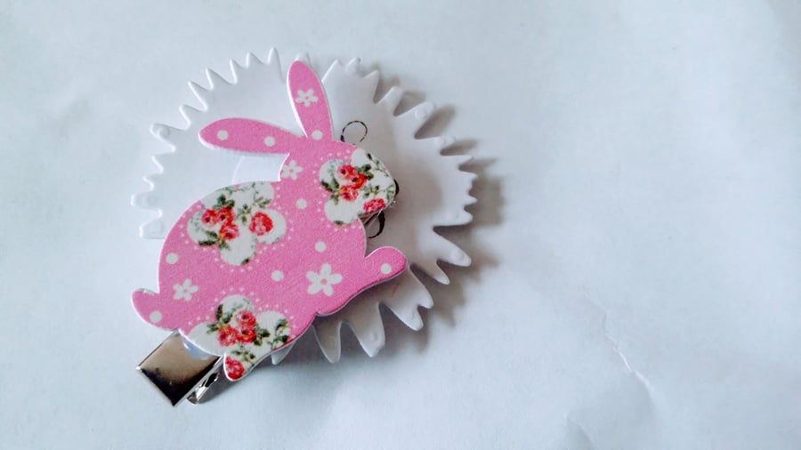 Bunny hair clip Easter present