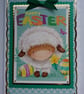Easter Card Happy Easter Cute Woolly Lamb Daffodil and Easter Eggs - Image 1