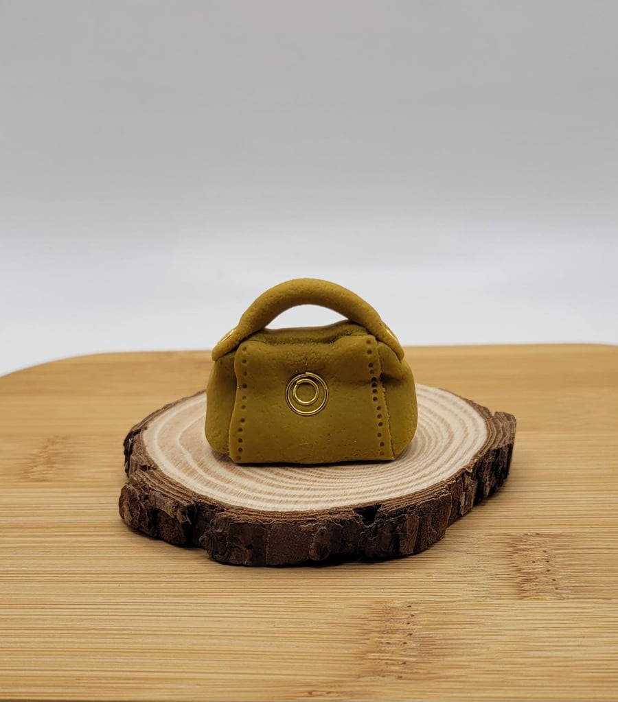 Miniature Polymer Clay Handbag, 1:12 Dollhouse Accessory, Fashion Cake Topper