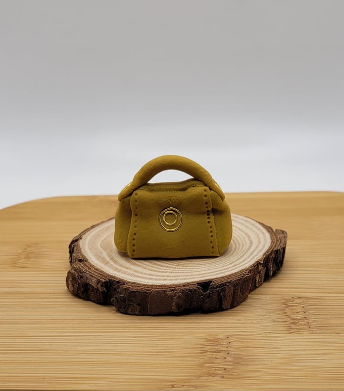 Miniature Polymer Clay Handbag, 1:12 Dollhouse Accessory, Fashion Cake Topper