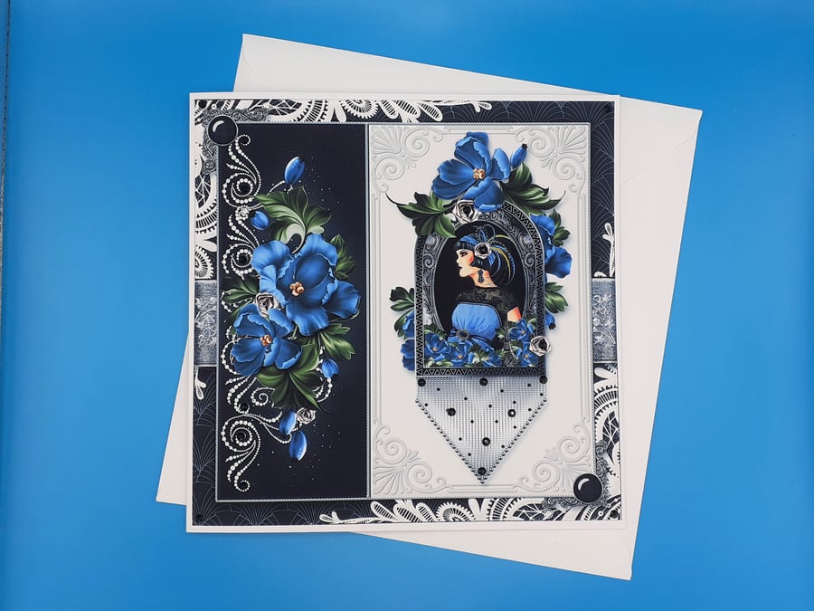 Art Deco Birthday s, Decoupage, Handmade