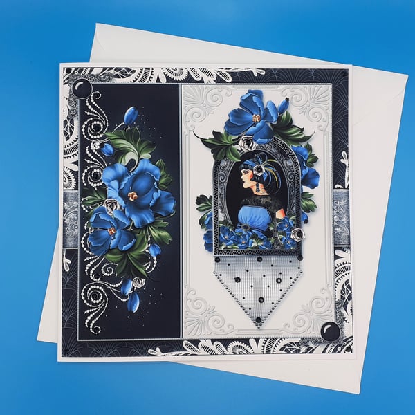 Art Deco Birthday s, Decoupage, Handmade