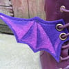 Steampunk Fabric Boot Wings Bat Wings Purple Pink