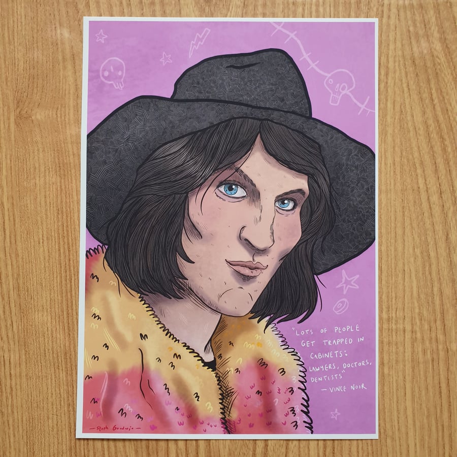 Noel Fielding Vince Noir A4 print