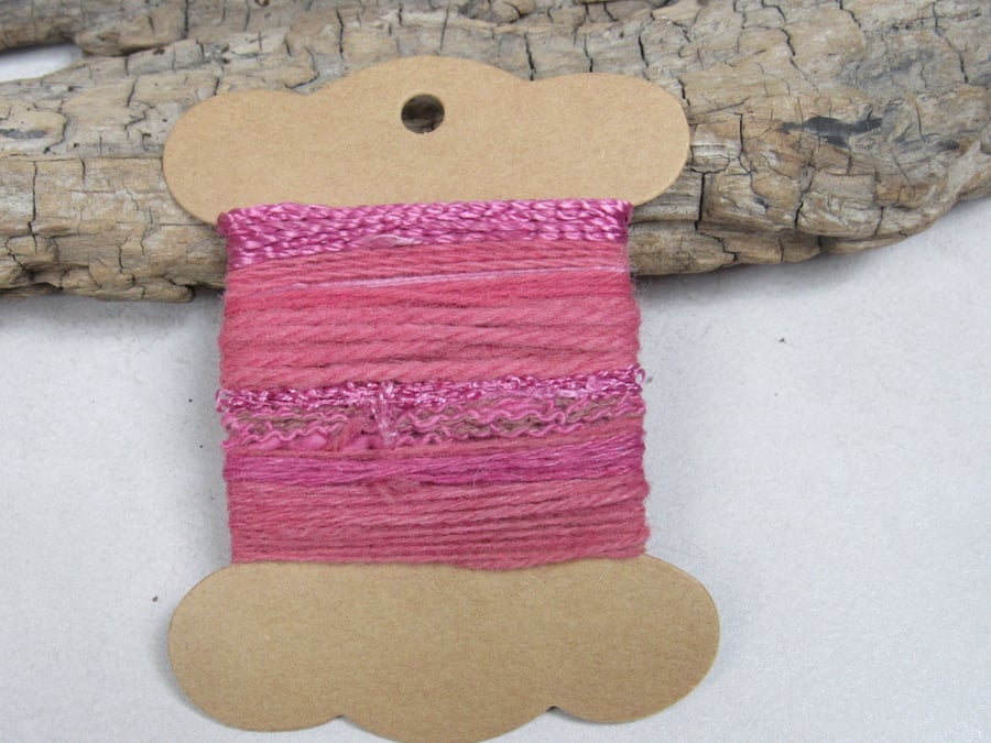 Small Dark Cochineal Pink Natural Dye Textured Thread Pack