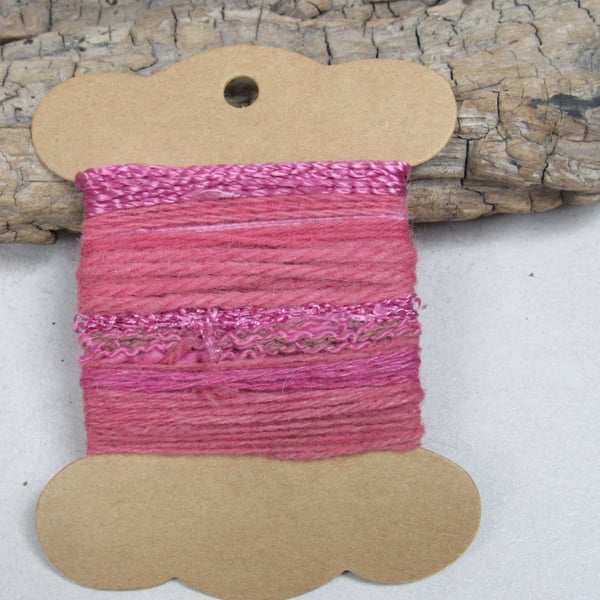 Small Dark Cochineal Pink Natural Dye Textured Thread Pack