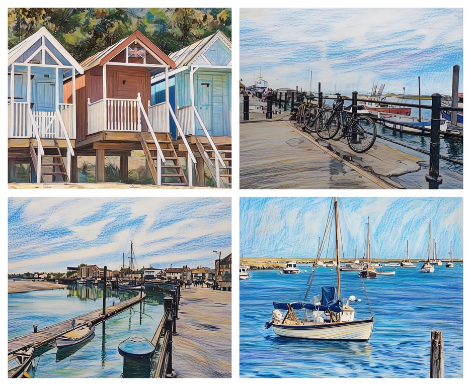 Pack of 4 Mixed Cards A5 Wells-Next-Sea Norfolk Coast 