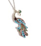 Sky blue peacock pendant with rose gold, turquoise and purple accents - Image 4