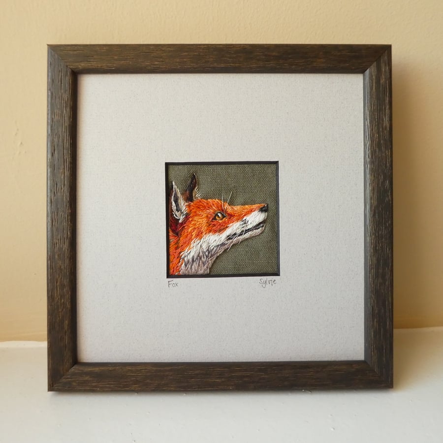 Fox - hand stitched picture 