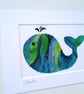 A multicoloured batik 'Whale' fabric picture - 7x5 inches including mount - Image 2