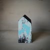 Miniature Wooden House, Little Painted House, House Ornament, Housewarming Gift