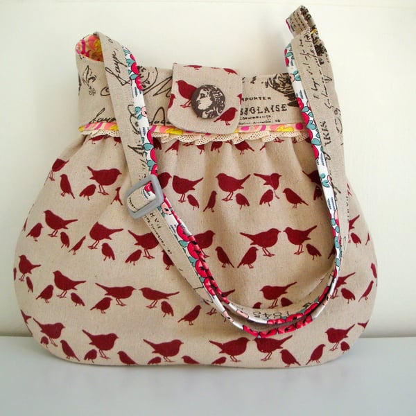 Black - Handcrafted Canvas Cotton & Leather Cross Body Bag