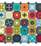 098 Cross Stitch Quaker Sampler, Octagon tiled patchwork Flowers  - Image 1