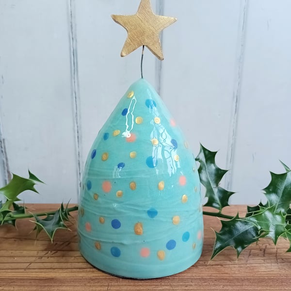 Large turquoise Christmas Tree ornament
