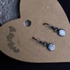 Oxidised recycled silver dangle earrings.