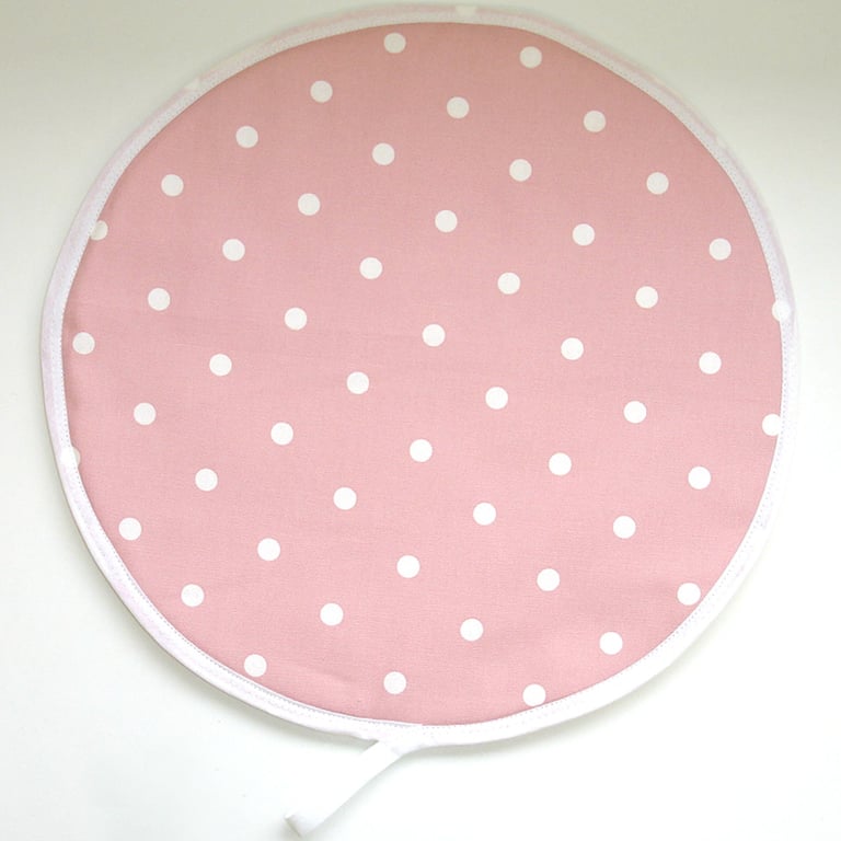 Aga Hob Lid Mat Pad Hat Round Cover Surface Saver Pink White Polka Dot Spot
