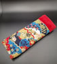 Handmade Japanese Cotton Glasses Case - Blue, Red, Gold & White