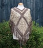 Taupe and Beige Mix Crochet Poncho - Design A542 - Image 6