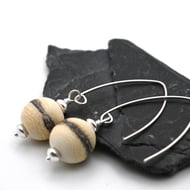 ivory sphere glass earrings