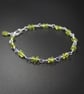 Peridot and sterling silver handmade gemstone leaf earrings : Libra gift - Image 6
