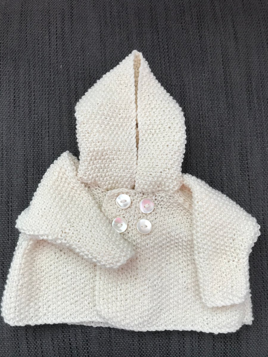 Moss stitch baby hooded jacket