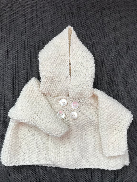 Moss stitch baby hooded jacket