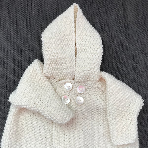 Moss stitch baby hooded jacket