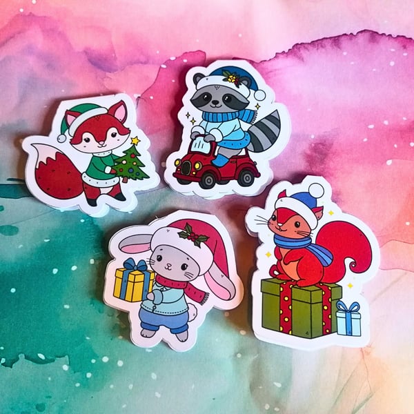 Christmas Animals Magnetic Bookmark (pack of 4)