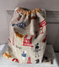 French dog themed drawstring bag 